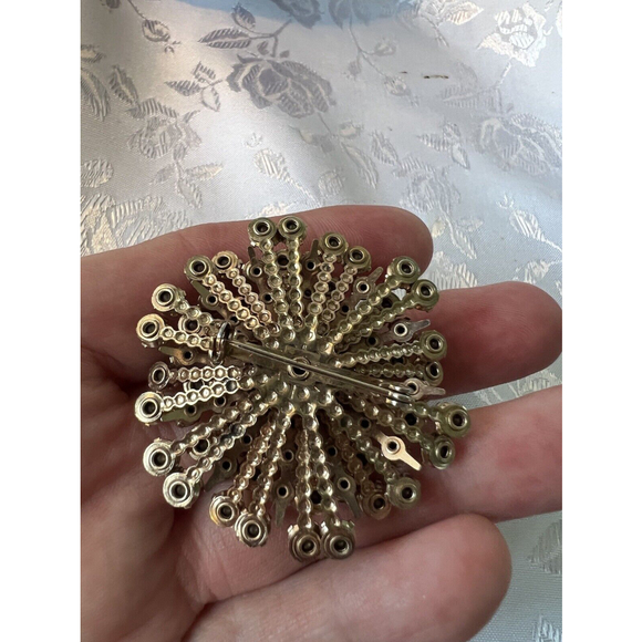 Vintage Starburst Aurora Borealis Crystals 1940s Brooch Pin EUC - Picture 4 of 6